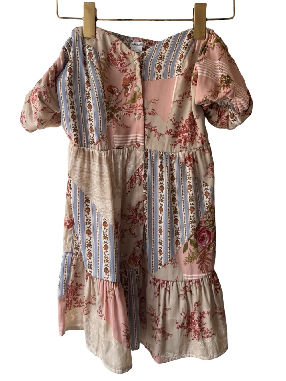 Kimchi Blue Pink Patchwork Floral Mini Dress